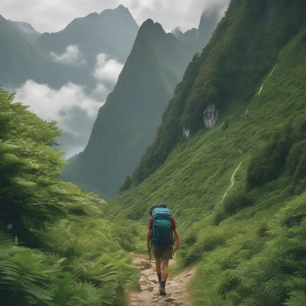 solo traveler in mountains